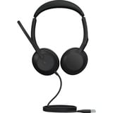 Jabra JBR Evolve2 50 USB-A MS Stereo on-ear headset Zwart