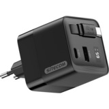 Sitecom 65W GaN Power Delivery Wall Charger with retractable cable Zwart