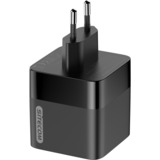 Sitecom 65W GaN Power Delivery Wall Charger with retractable cable Zwart