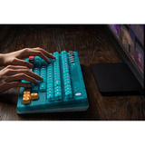 8BitDo Retro 87 Mechanical Keyboard - N64 30th edition Blauw, US lay-out (QWERTY), 80% (TKL), PBT keycaps, Bluetooth 5.0, Wireless 2.4G, USB