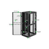 APC NetShelter SX Networking Enclosure, 42U, 1991H x 750W x 1070D mm server rack Zwart/groen, AR3140B2
