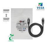Club 3D Displayport 1.4 VESA gecertificeerde kabel male-male Zwart, 2 meter, 8K 60Hz, 32.4Gbps