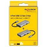 DeLOCK External USB 3.2 Gen 2 USB Type-C Hub usb-hub Grijs