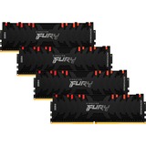 Kingston FURY 32 GB DDR4-3600 Quad-Kit werkgeheugen Zwart, KF436C16RBAK4/32, Renegade RGB, XMP