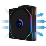 Lian Li UNI FAN TL120 LCD Wireless Triple Pack case fan Zwart, 4-pin PWM + 1x 9-pin USB, Incl. controller