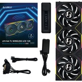 Lian Li UNI FAN TL120 LCD Wireless Triple Pack case fan Zwart, 4-pin PWM + 1x 9-pin USB, Incl. controller