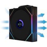 Lian Li UNI FAN TL 120 LCD Wireless RGB case fans Zwart, 3 stuks, 120 x 124 x 28 mm, PWM, 1x 9-pin USB, incl. controller
