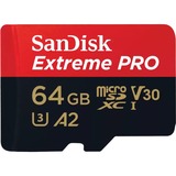 SanDisk Extreme PRO microSDXC 64 GB geheugenkaart UHS-I U3, Class 10, V30, A2, Incl. SD Adapter