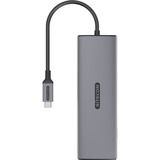 Sitecom 8 in 1 USB-C Power Delivery Multiport Adapter dockingstation Grijs