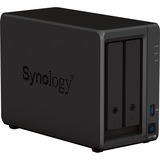 Synology DS723+ incl. 2x HAT3300-4T 4 TB harde schijf nas Zwart, 2x LAN, 1x USB 3.2 Gen 1