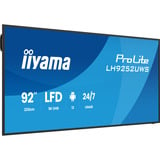 iiyama ProLite LH9252UWS-B1AG 92" Ultra Wide Public Display Zwart, HDMI, DisplayPort, USB-C, LAN, WiFi 6E, BT 5.2, Audio, Android 13 OS
