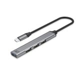 ACT Connectivity USB-C hub, 3x USB-A 2.0 en 1x USB-A 3.0 usb-hub Aluminium