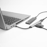 ACT Connectivity USB-C hub, 3x USB-A 2.0 en 1x USB-A 3.0 usb-hub Aluminium