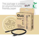 Club 3D USB-C 40 Gbps verlengkabel Zwart, 1 meter, 8K 60Hz, PD 240 Watt