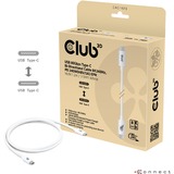 Club 3D USB-C 80Gbps Certified 240W 8k 240Hz kabel Wit, 1.2m