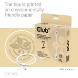 Club 3D USB-C 80Gbps Certified 240W 8k 240Hz kabel Wit, 1.2m