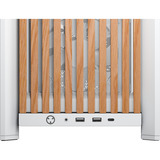 Corsair FRAME 4000D WOOD RS midi tower behuizing Wit/houtkleur | 2x USB-A | 1x USB-C | RGB | Tempered Glass