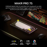 Corsair MAKR PRO 75 Hall Effect DIY-toetsenbord Zwart, US lay-out (QWERTY), Corsair MGX Hyperdrive, 75%, 75%, RGB, 8K