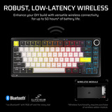 Corsair MAKR PRO 75 Hall Effect DIY-toetsenbord Zwart, US lay-out (QWERTY), Corsair MGX Hyperdrive, 75%, 75%, RGB, 8K