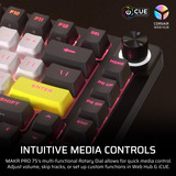 Corsair MAKR PRO 75 Hall Effect DIY-toetsenbord, gaming toetsenbord Zwart, US lay-out, Corsair MGX Hyperdrive, 75%, RGB, 8K