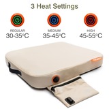 Cozy Jord Outdoor infrarood verwarmd draadloos zitkussen warmtekussen Lichtbeige, Powerbank 10000 mAh