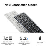 Keychron B3 Pro-K8 toetsenbord Wit, US lay-out (QWERTY), Scissor switches, 75%, ABS keycaps, 2.4 GHz | Bluetooth | USB