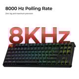 Keychron C3 Pro-H1, toetsenbord Zwart, US lay-out, Keychron Super Red, 80% TKL, RGB leds, Cherry Double-Shot PBT, hot swap, 8000 Hz