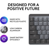 Logitech MX Mechanical Mini voor Mac toetsenbord Donkergrijs, US-International lay-out (QWERTY), Cherry MX-Technologie, 80% (TKL)	