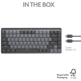 Logitech MX Mechanical Mini voor Mac toetsenbord Donkergrijs, US-International lay-out (QWERTY), Cherry MX-Technologie, 80% (TKL)	
