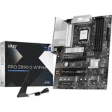 MSI PRO Z890-S WIFI6E socket 1851 moederbord Zwart/zilver, RAID, 2.5Gb-LAN, Wi-Fi 7, BT 5.4, Sound, ATX