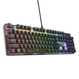 Trust GXT 871 Zora Mechanisch gaming toetsenbord Zwart, US lay-out, Huano Red, met RGB-Verlichting