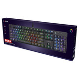 Trust GXT 871 Zora Mechanisch gaming toetsenbord Zwart, US lay-out, Huano Red, met RGB-Verlichting