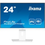 iiyama ProLite XUB2497HSN-W1 23.8" monitor Wit (mat), HDMI, DisplayPort, USB-C, LAN, Audio