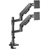 ACT Connectivity Monitorarm office premium, gasveer, paalbevestiging, 2 monitoren Zwart