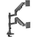 ACT Connectivity Monitorarm office premium, gasveer, paalbevestiging, 2 monitoren Zwart