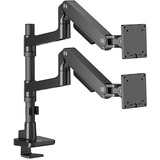 ACT Connectivity Monitorarm office premium, gasveer, paalbevestiging, 2 monitoren Zwart