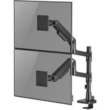 ACT Connectivity Monitorarm office premium, gasveer, paalbevestiging, 2 monitoren Zwart