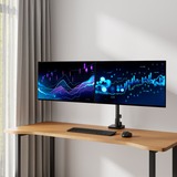 ACT Connectivity Monitorarm office premium, gasveer, paalbevestiging, 2 monitoren Zwart