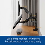 ACT Connectivity Monitorarm office premium, gasveer, paalbevestiging, 2 monitoren Zwart