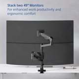 ACT Connectivity Monitorarm office premium, gasveer, paalbevestiging, 2 monitoren Zwart