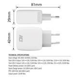 ACT Connectivity USB-C & USB-A lader 20W met Power Delivery PPS, Quick Charge, GaNFast oplader Wit