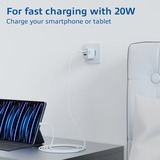 ACT Connectivity USB-C & USB-A lader 20W met Power Delivery PPS, Quick Charge, GaNFast oplader Wit