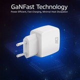 ACT Connectivity USB-C & USB-A lader 20W met Power Delivery PPS, Quick Charge, GaNFast oplader Wit