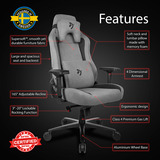 Arozzi Vernazza Supersoft Fabric - Anthracite gamestoel Antraciet