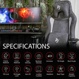 Arozzi Vernazza Supersoft Fabric - Anthracite gamestoel Antraciet