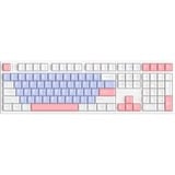 HelloGanss HS108T GC05 RGB mechanisch toetsenbord Wit, US lay-out (QWERTY), Gateron Yellow, 100%, RGB leds, PBT Doubleshot keycaps, hot swap, 2,4 GHz / Bluetooth / USB-C