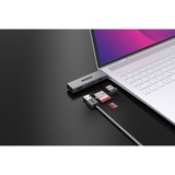 Sitecom USB Stick Card Reader with 2 USB Ports kaartlezer Grijs