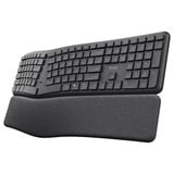 Trust Keyra Ergonomisch draadloos toetsenbord Zwart, US lay-out, 2.4 GHz USB | Bluetooth