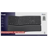 Trust Keyra Ergonomisch draadloos toetsenbord Zwart, US lay-out, 2.4 GHz USB | Bluetooth