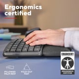 Trust Keyra Ergonomisch draadloos toetsenbord Zwart, US lay-out, 2.4 GHz USB | Bluetooth